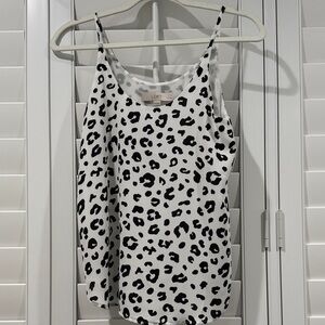 LOFT Black and White Animal Print Tank Top